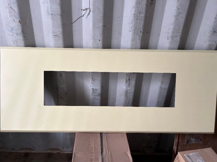 Amanti 99-2590 Electric Fireplace Surround – 62” Wall Mount in Buttercup Yellow - Image 1